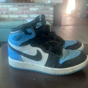 Jordan nc blue toe size 2y son out grew them my loss your gain